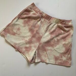 GAP Teen | White & Pink Ribbed Pocket Shorts | Loungewear Travel Size 14-16